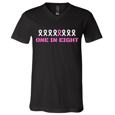 One In Eight Breast Cancer Awareness V-Neck T-Shirt