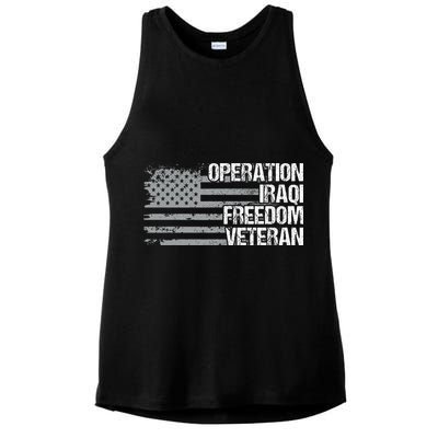 Operation Iraqi Freedom Dad Grandpa Us Flag Oif Veteran Ladies PosiCharge Tri-Blend Wicking Tank