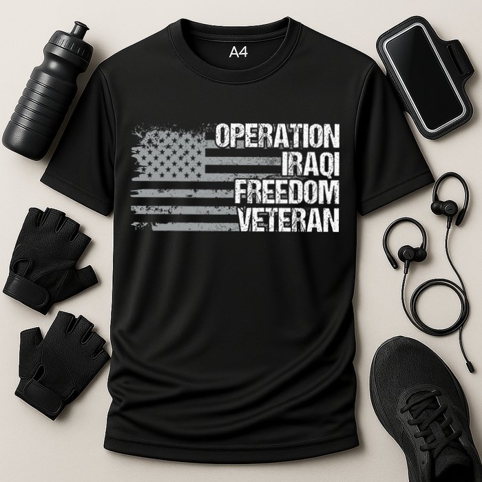 Operation Iraqi Freedom Dad Grandpa Us Flag Oif Veteran Cooling Performance Crew T-Shirt