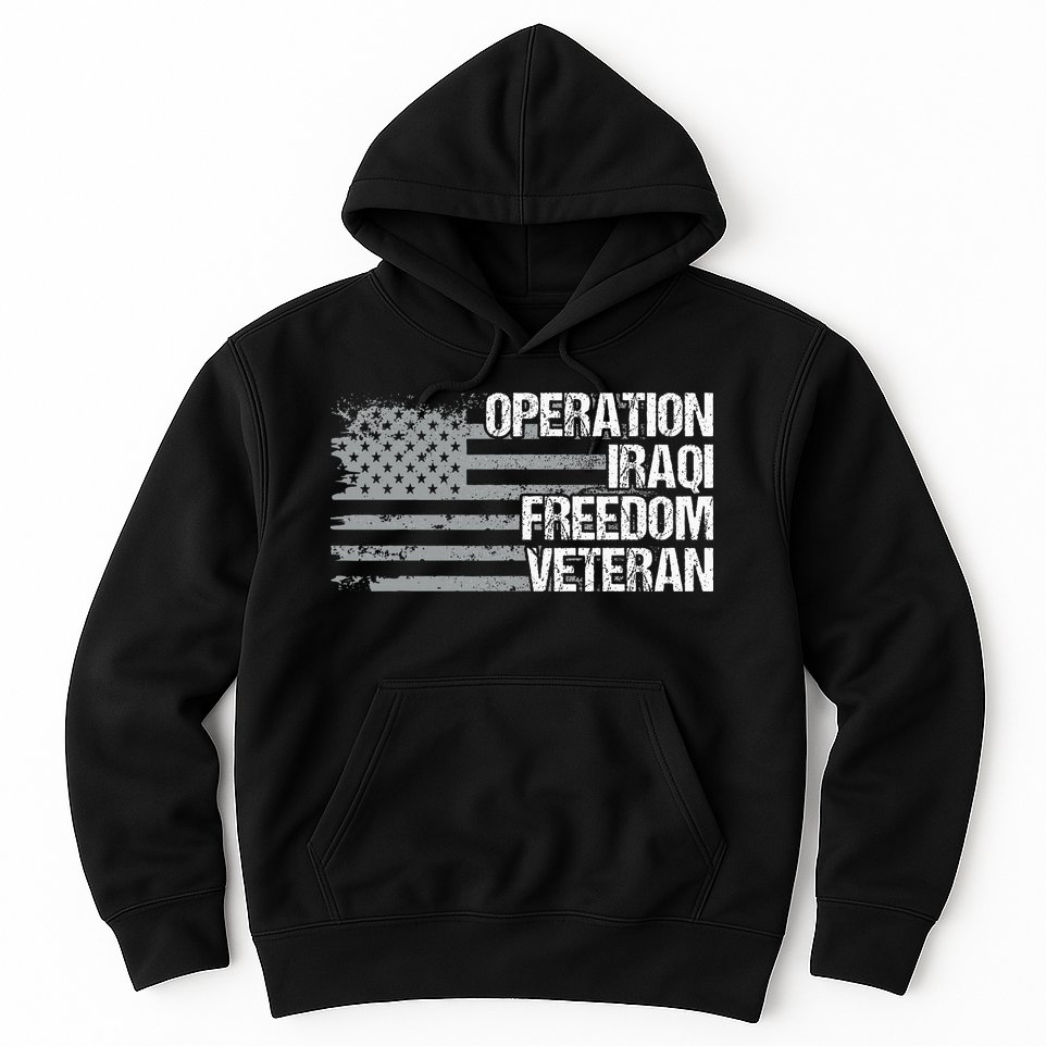 Operation Iraqi Freedom Dad Grandpa Us Flag Oif Veteran Hoodie