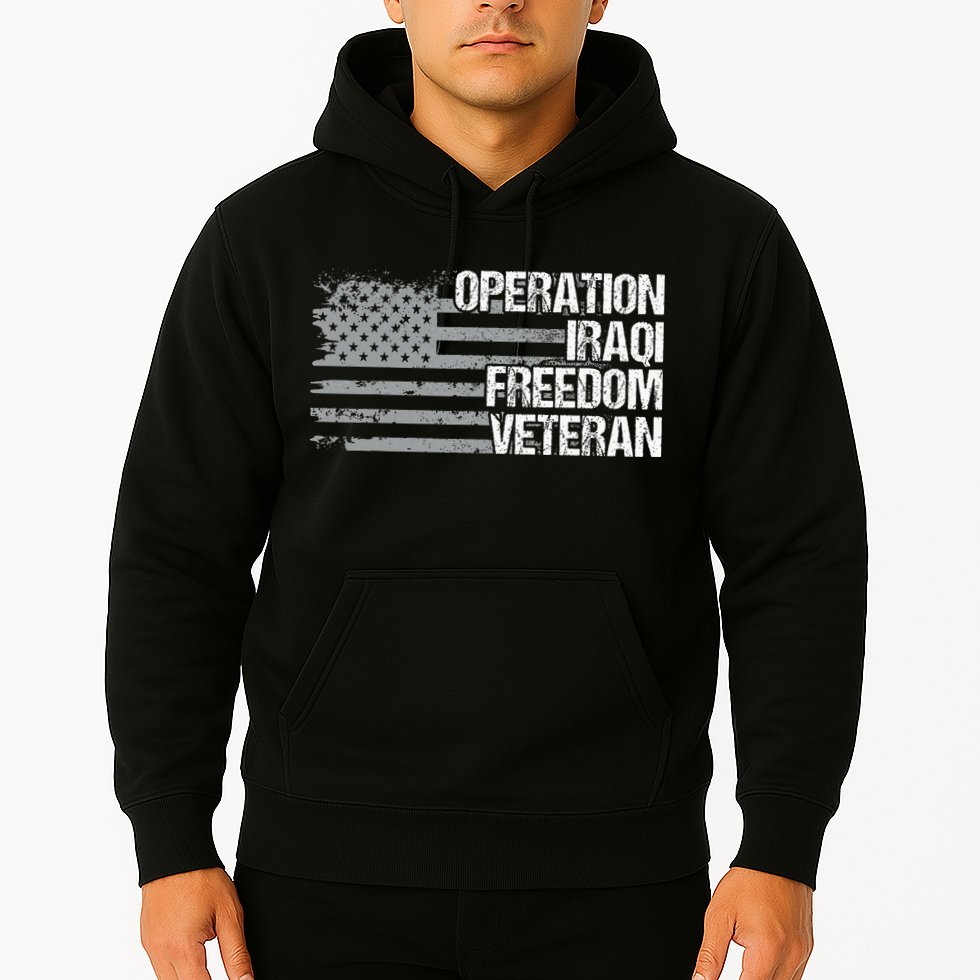 Operation Iraqi Freedom Dad Grandpa Us Flag Oif Veteran Hoodie