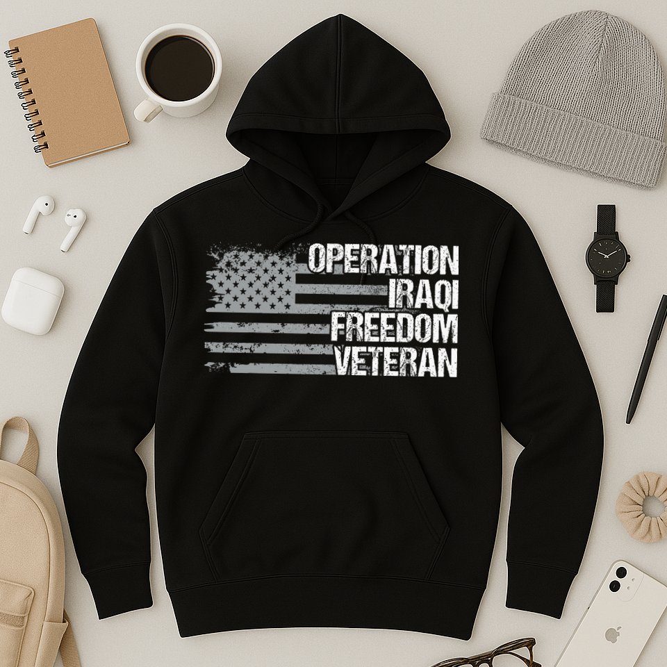 Operation Iraqi Freedom Dad Grandpa Us Flag Oif Veteran Hoodie