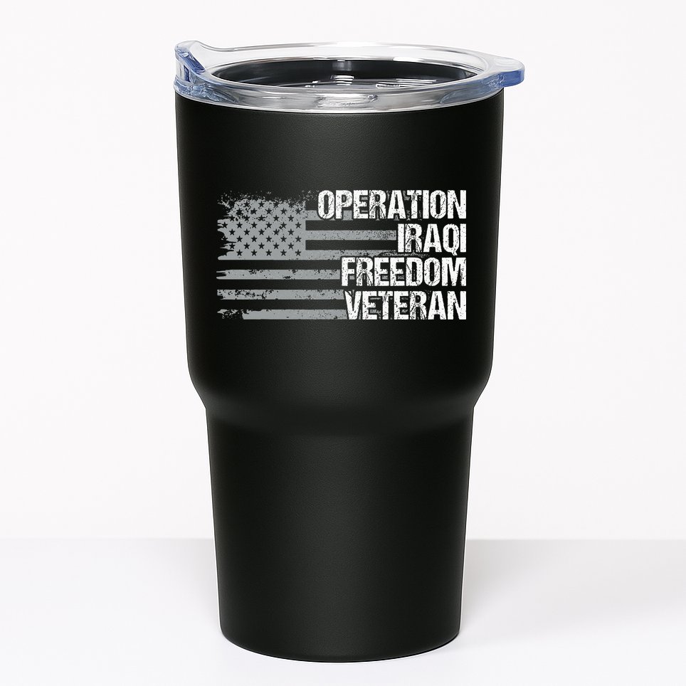 Operation Iraqi Freedom Dad Grandpa Us Flag Oif Veteran Tumbler