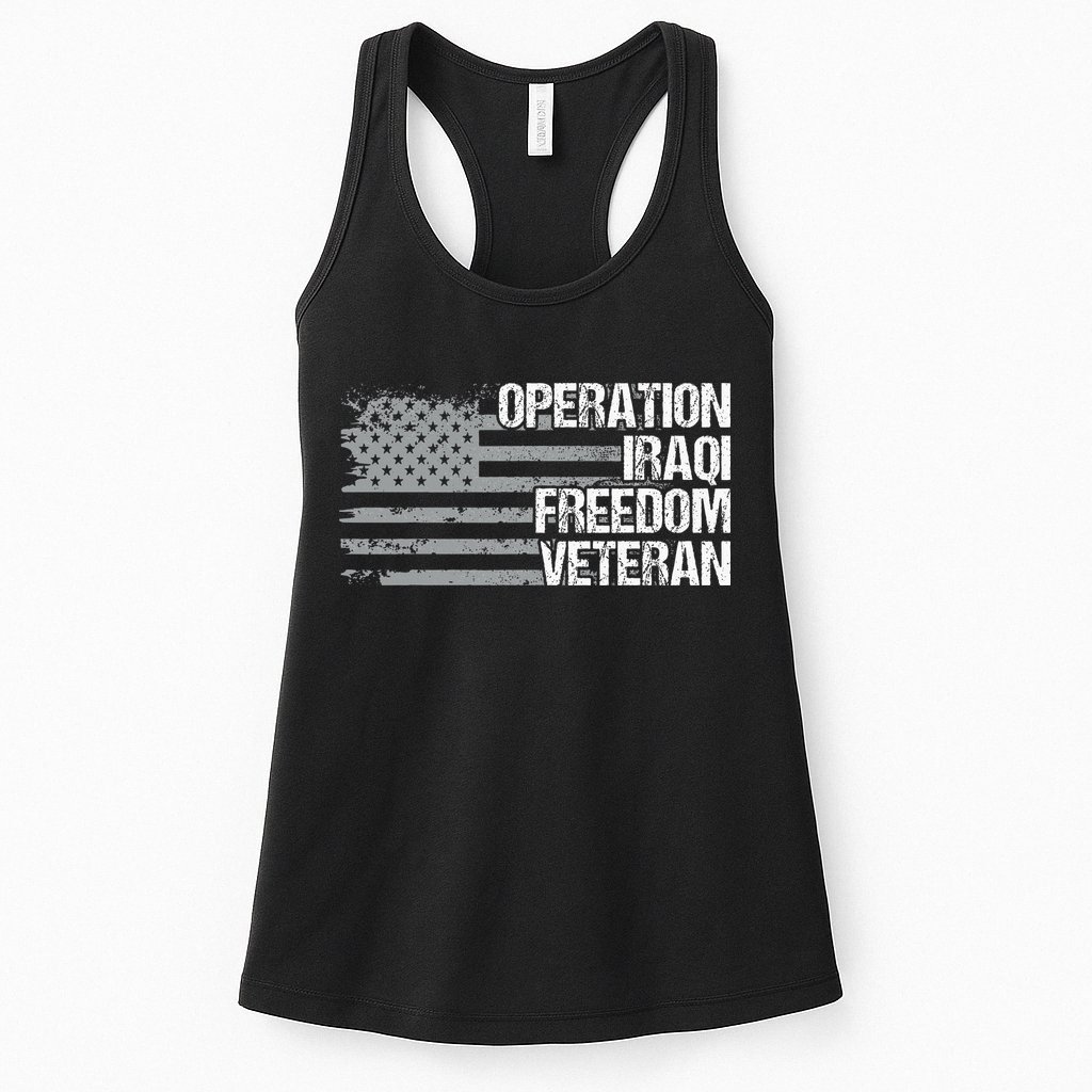 Operation Iraqi Freedom Dad Grandpa Us Flag Oif Veteran Womens Tank Top