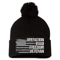 Operation Iraqi Freedom Dad Grandpa Us Flag Oif Veteran Pom Pom 12in Knit Beanie