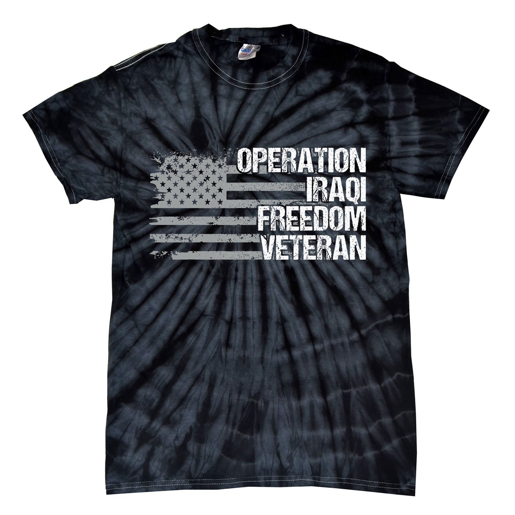 Operation Iraqi Freedom Dad Grandpa Us Flag Oif Veteran Tie-Dye T-Shirt