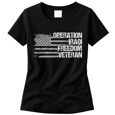 Operation Iraqi Freedom Dad Grandpa Us Flag Oif Veteran Womens T-Shirt