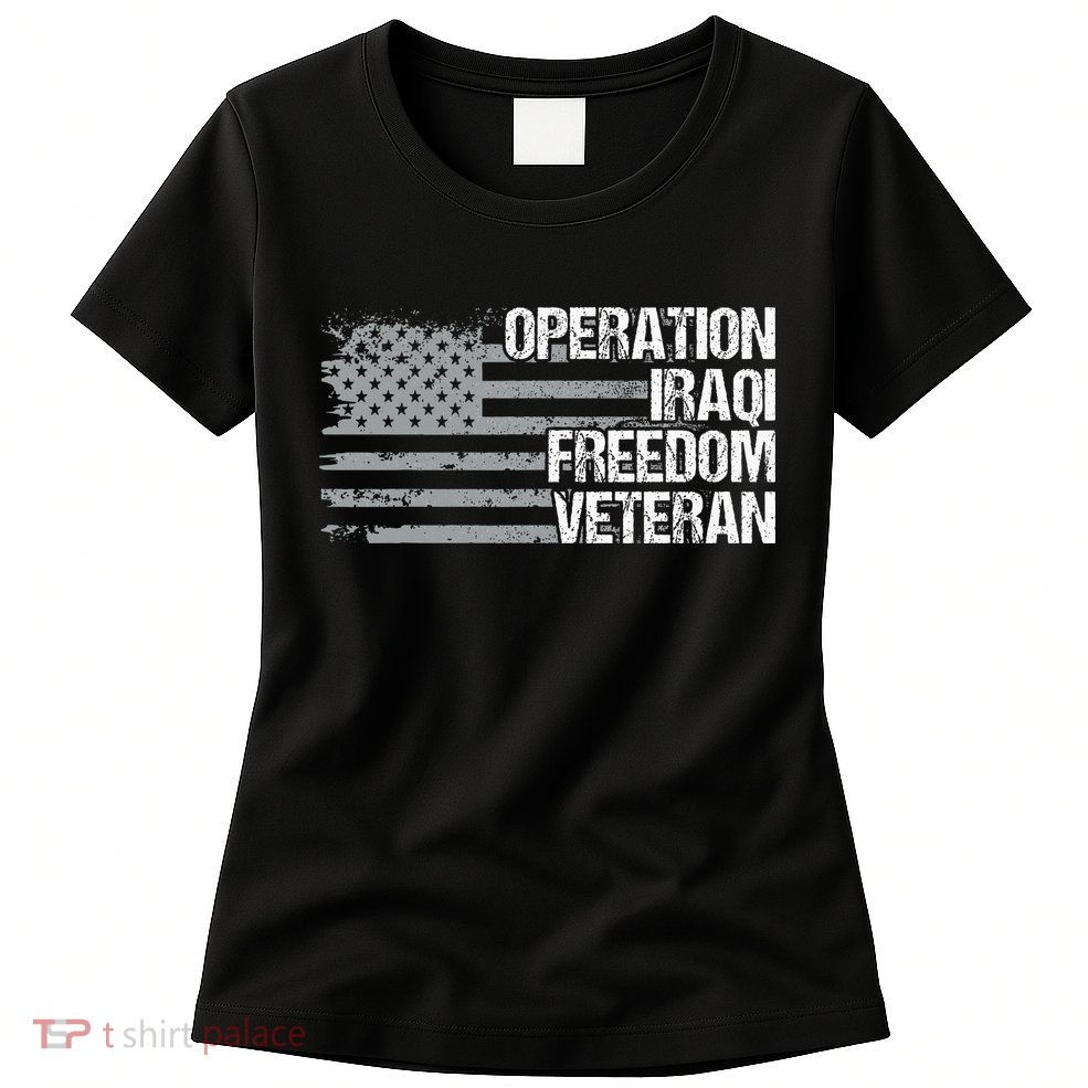 Operation Iraqi Freedom Dad Grandpa Us Flag Oif Veteran Womens T-Shirt