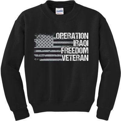 Operation Iraqi Freedom Dad Grandpa Us Flag Oif Veteran Kids Sweatshirt