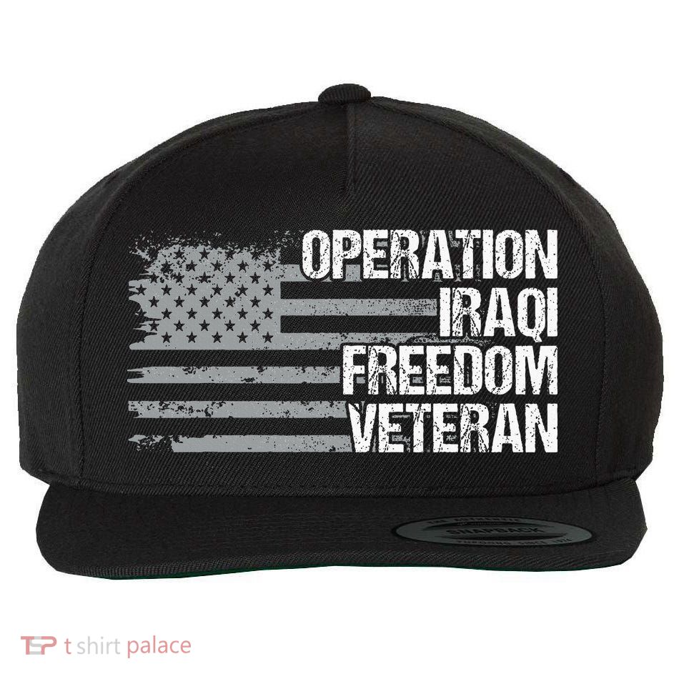 Operation Iraqi Freedom Dad Grandpa Us Flag Oif Veteran Wool Snapback Cap