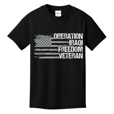 Operation Iraqi Freedom Dad Grandpa Us Flag Oif Veteran Kids T-Shirt