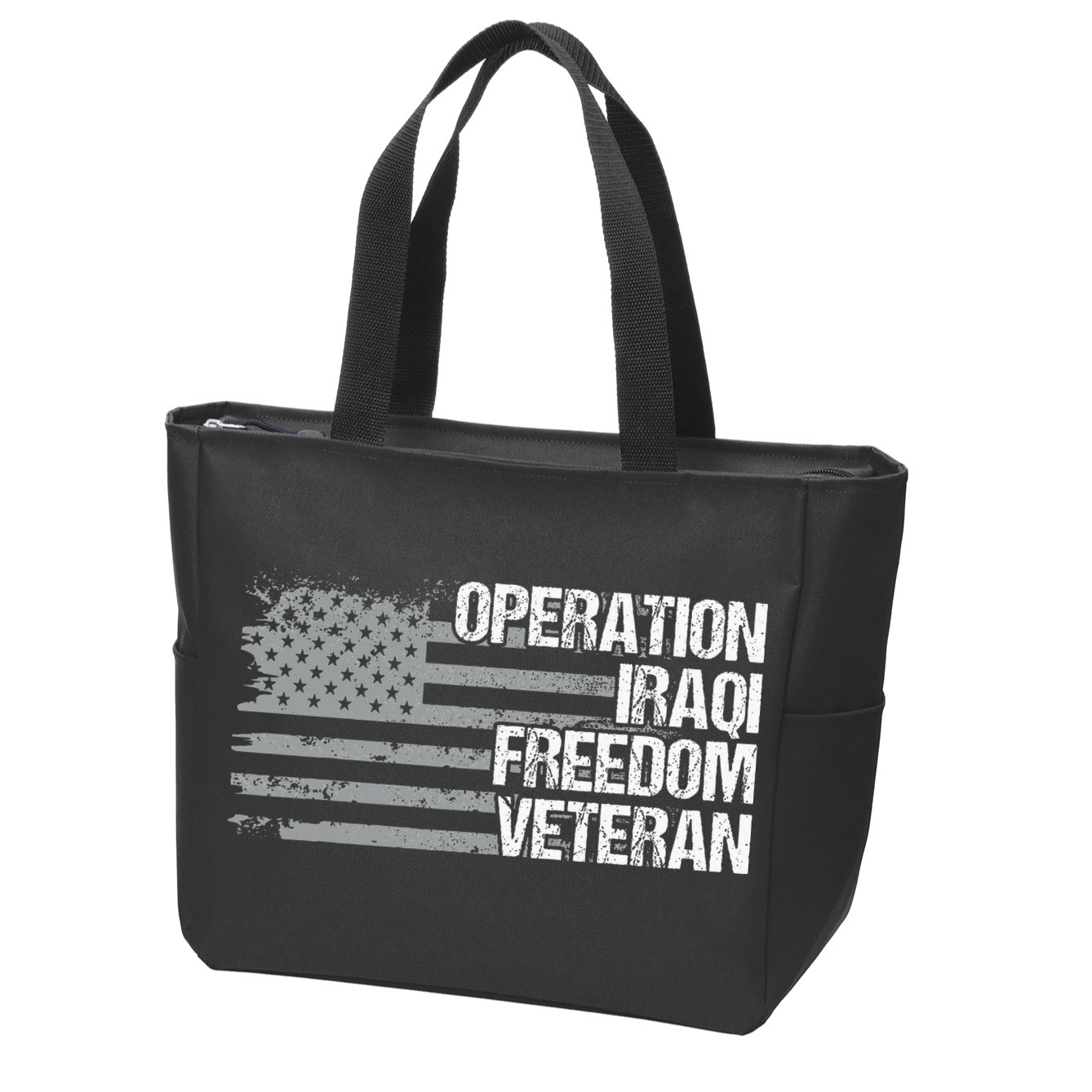 Operation Iraqi Freedom Dad Grandpa Us Flag Oif Veteran Zip Tote Bag