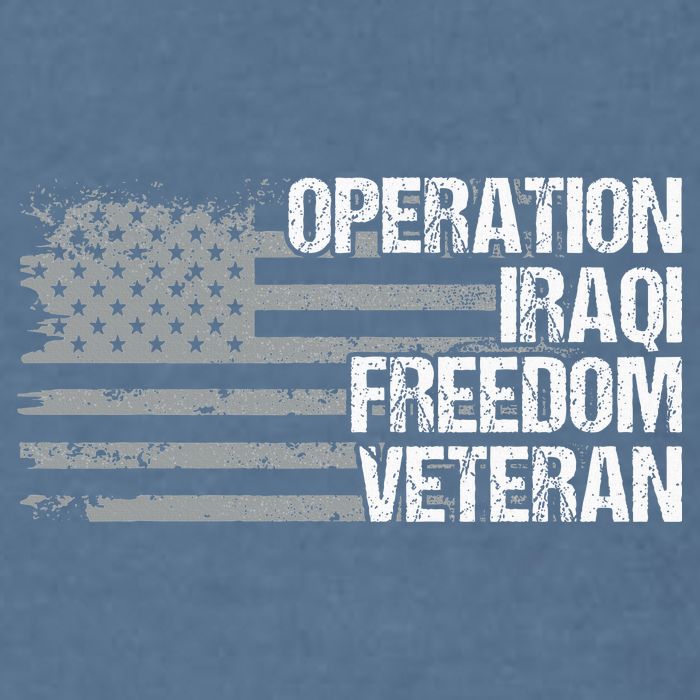 Operation Iraqi Freedom Dad Grandpa Us Flag Oif Veteran Garment-Dyed Sweatshirt