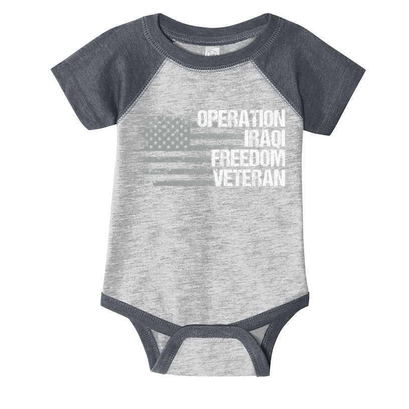 Operation Iraqi Freedom Dad Grandpa Us Flag Oif Veteran Infant Baby Jersey Bodysuit