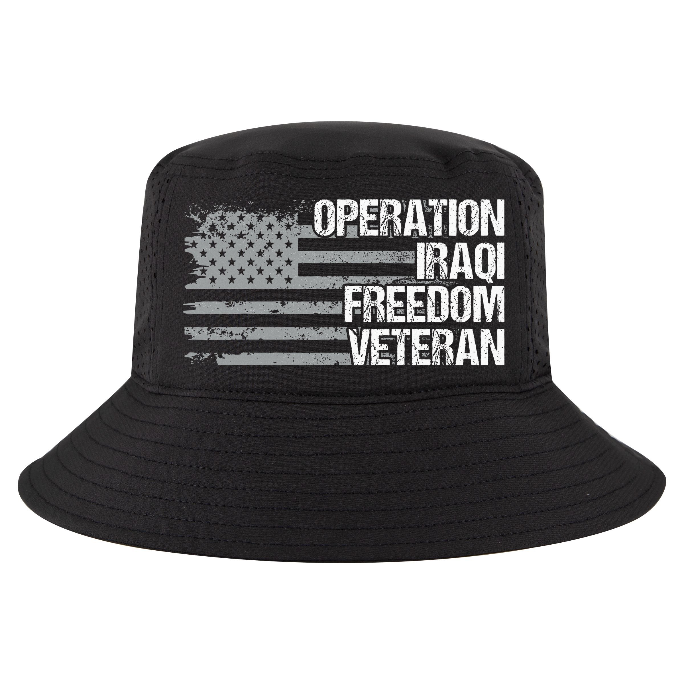 Operation Iraqi Freedom Dad Grandpa Us Flag Cool Comfort Performance Bucket Hat
