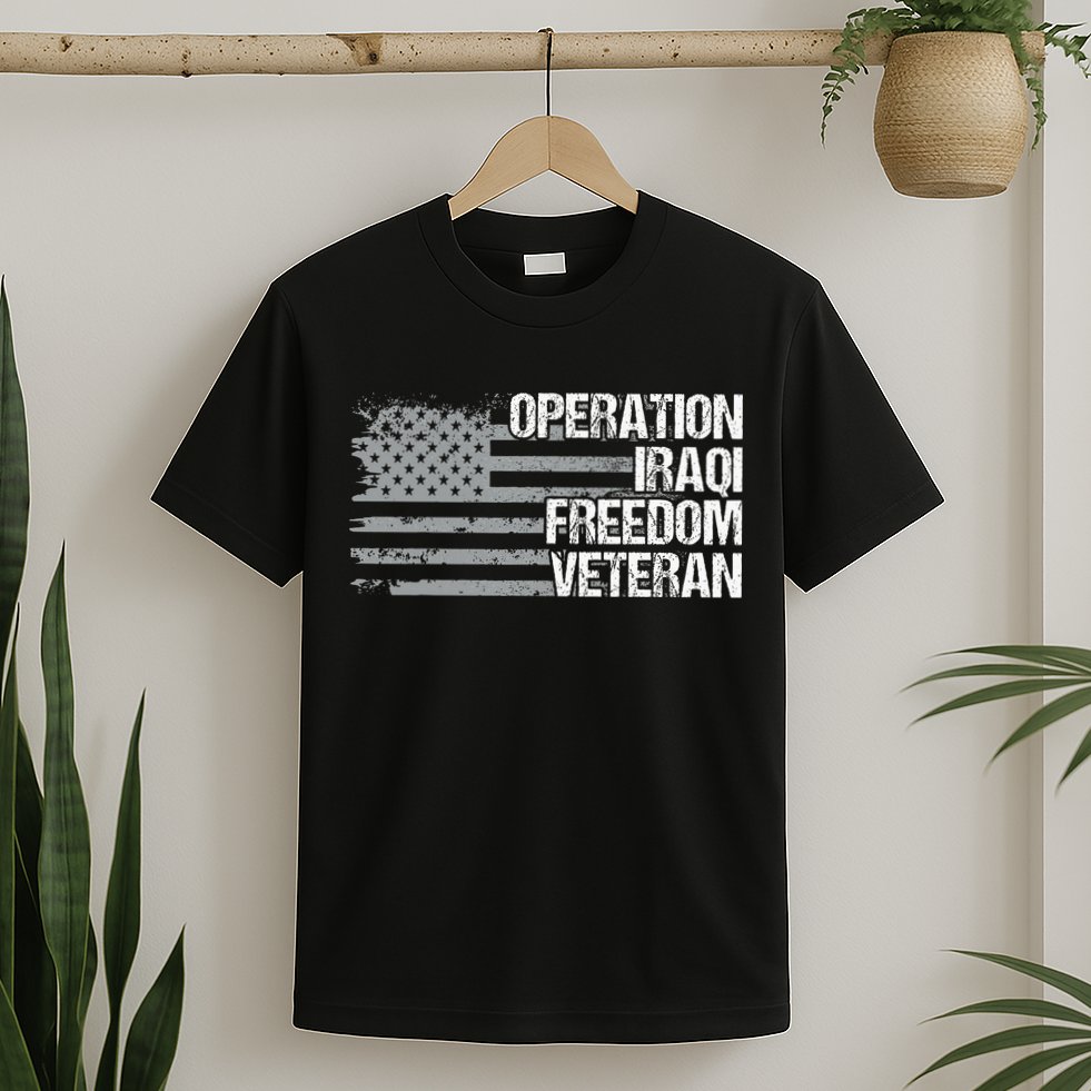 Operation Iraqi Freedom Dad Grandpa Us Flag T-Shirt