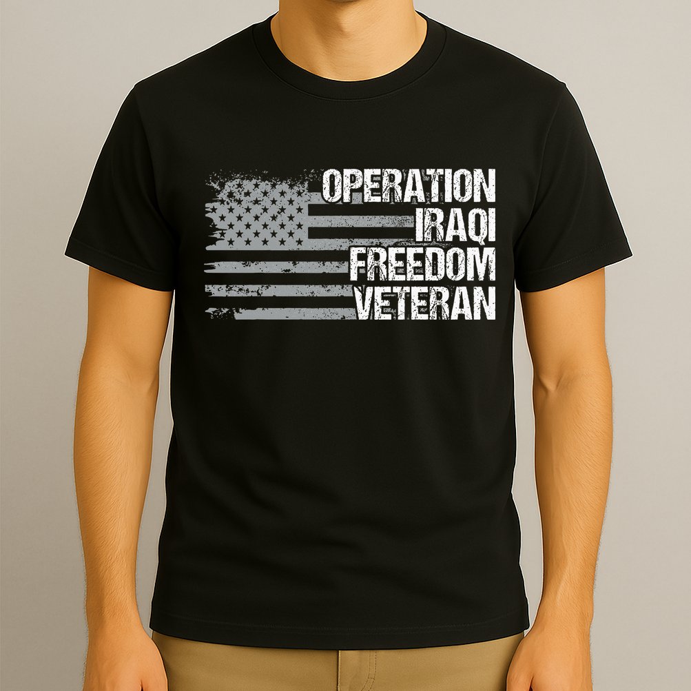 Operation Iraqi Freedom Dad Grandpa Us Flag T-Shirt