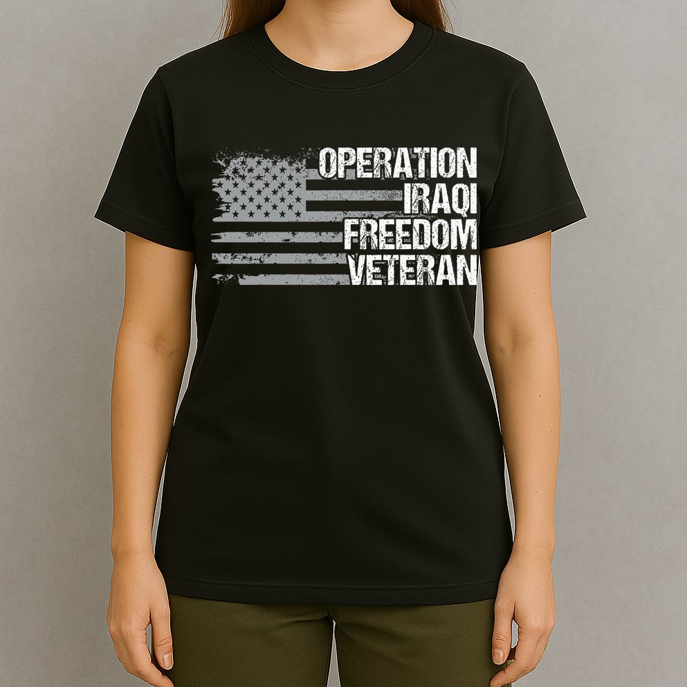 Operation Iraqi Freedom Dad Grandpa Us Flag T-Shirt