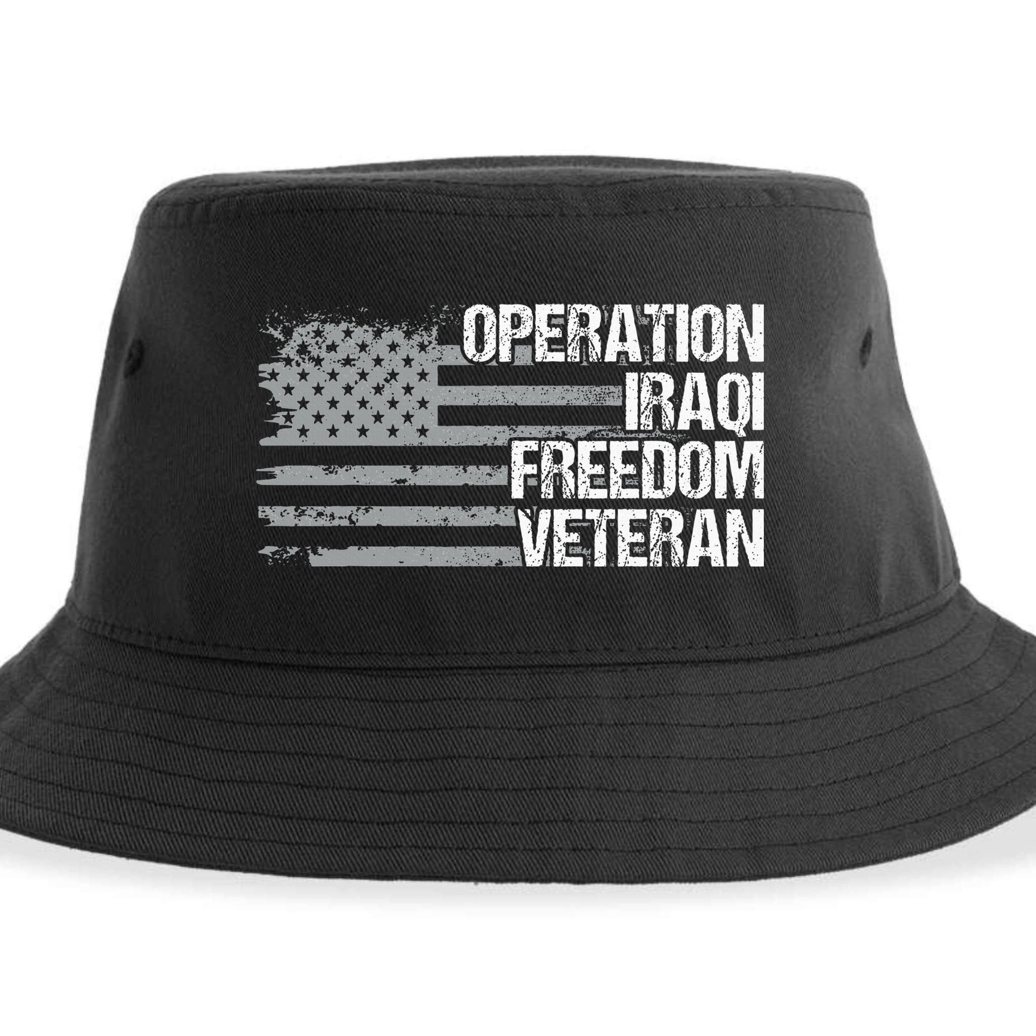 Operation Iraqi Freedom Dad Grandpa Us Flag Sustainable Bucket Hat