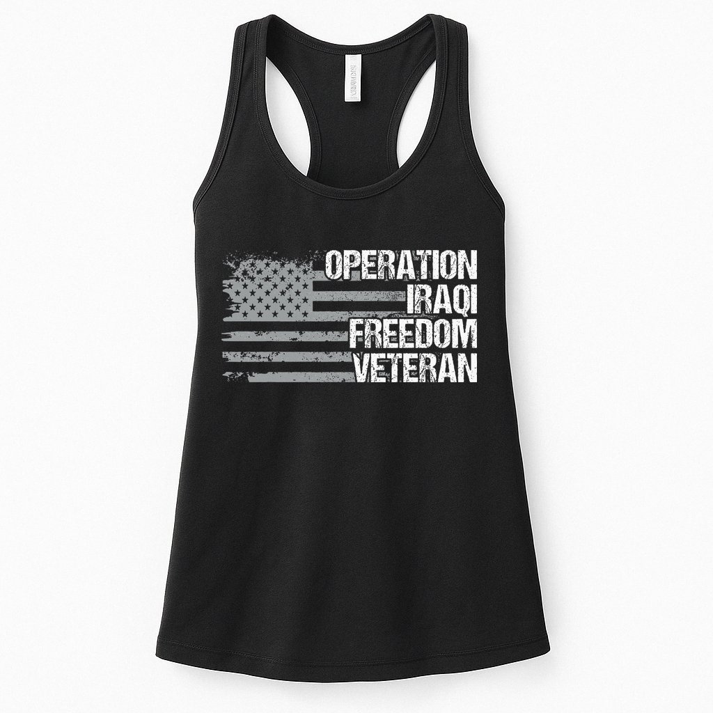 Operation Iraqi Freedom Dad Grandpa Us Flag Womens Tank Top