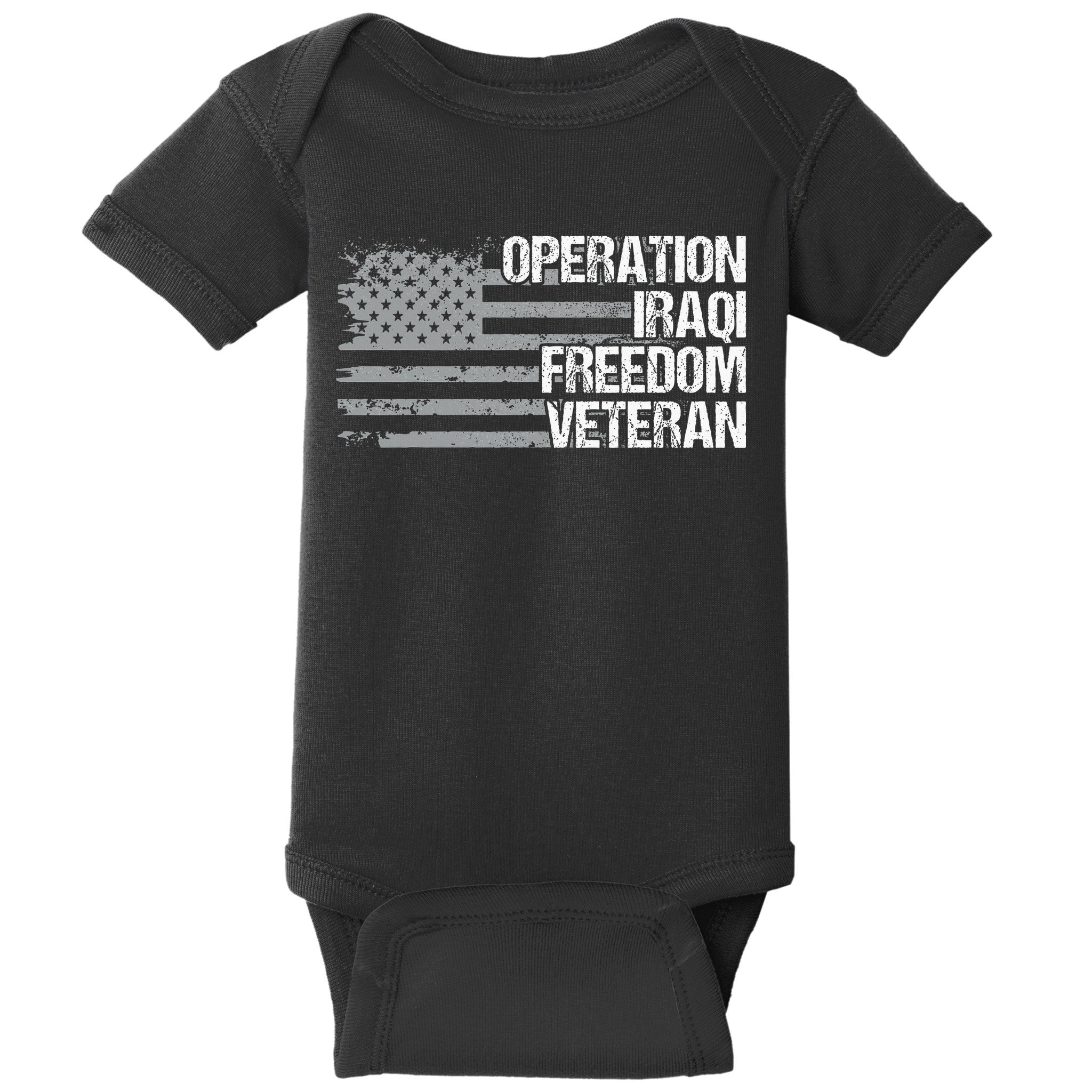 Operation Iraqi Freedom Dad Grandpa Us Flag Baby Bodysuit