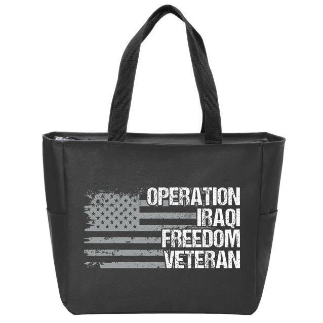 Operation Iraqi Freedom Dad Grandpa Us Flag Zip Tote Bag