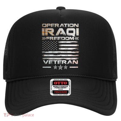 Operation Iraqi Freedom Gift Oif Veteran Gift High Crown Mesh Back Trucker Hat
