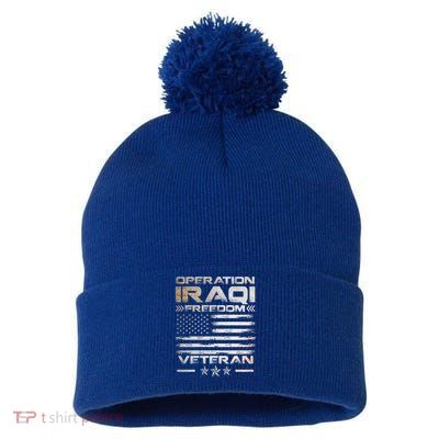Operation Iraqi Freedom Gift Oif Veteran Gift Pom Pom 12in Knit Beanie