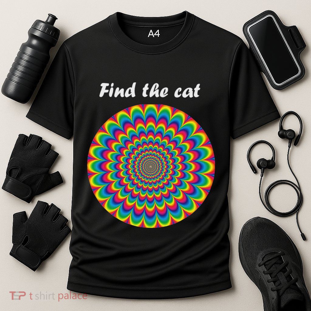 Optical Illusion Find The Cat Performance Shirt