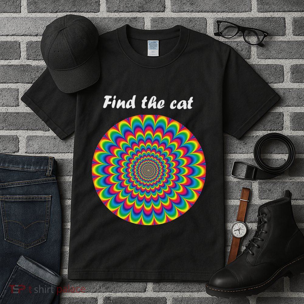 Optical Illusion Find The Cat Tall T-Shirt