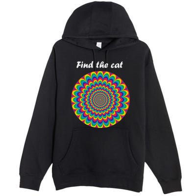 Optical Illusion Find The Cat Premium Pullover Hoodie