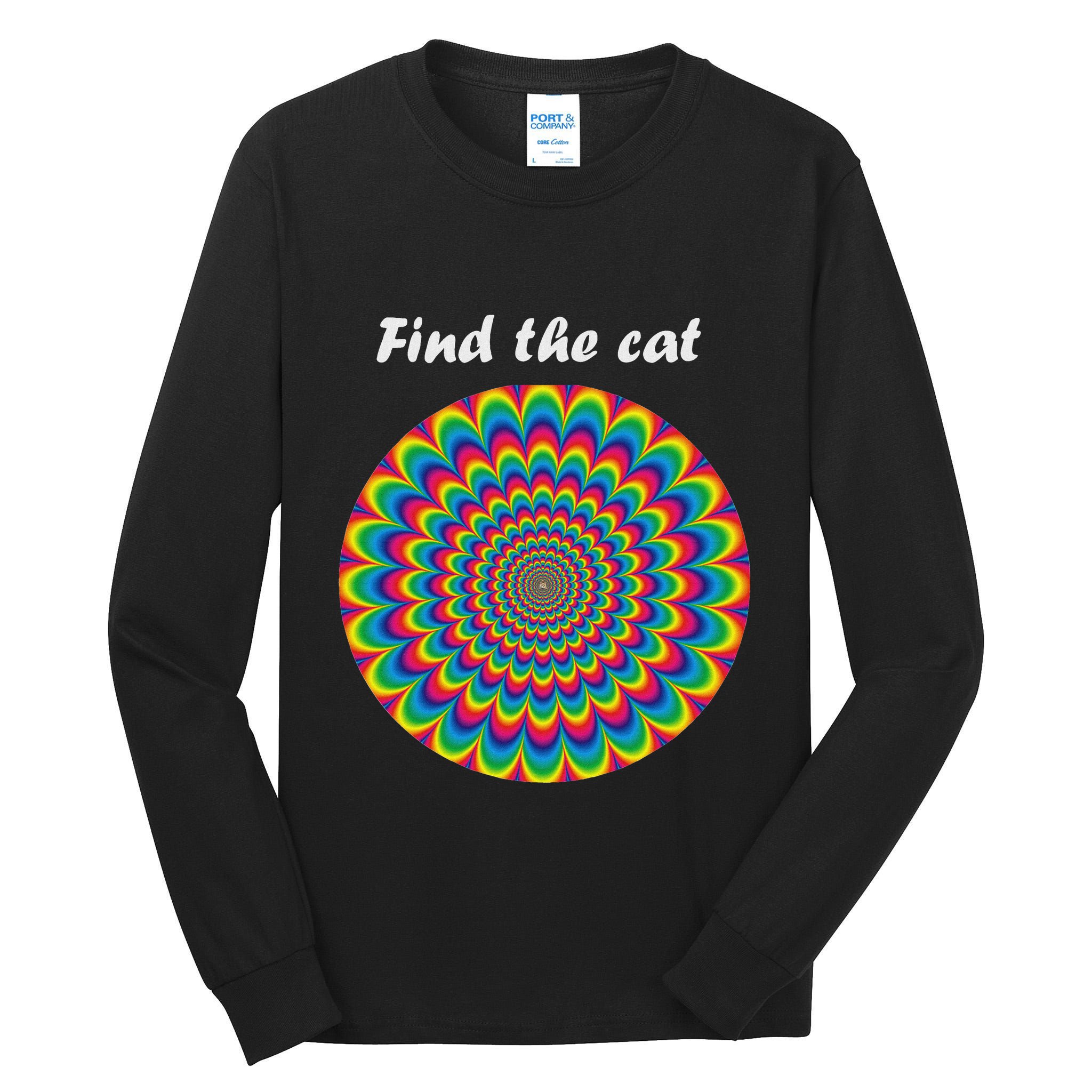 Optical Illusion Find The Cat Tall Long Sleeve T-Shirt