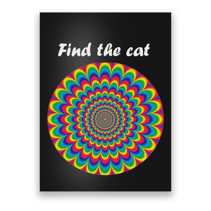 Optical Illusion Find The Cat Poster