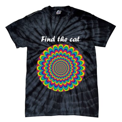 Optical Illusion Find The Cat Tie-Dye T-Shirt