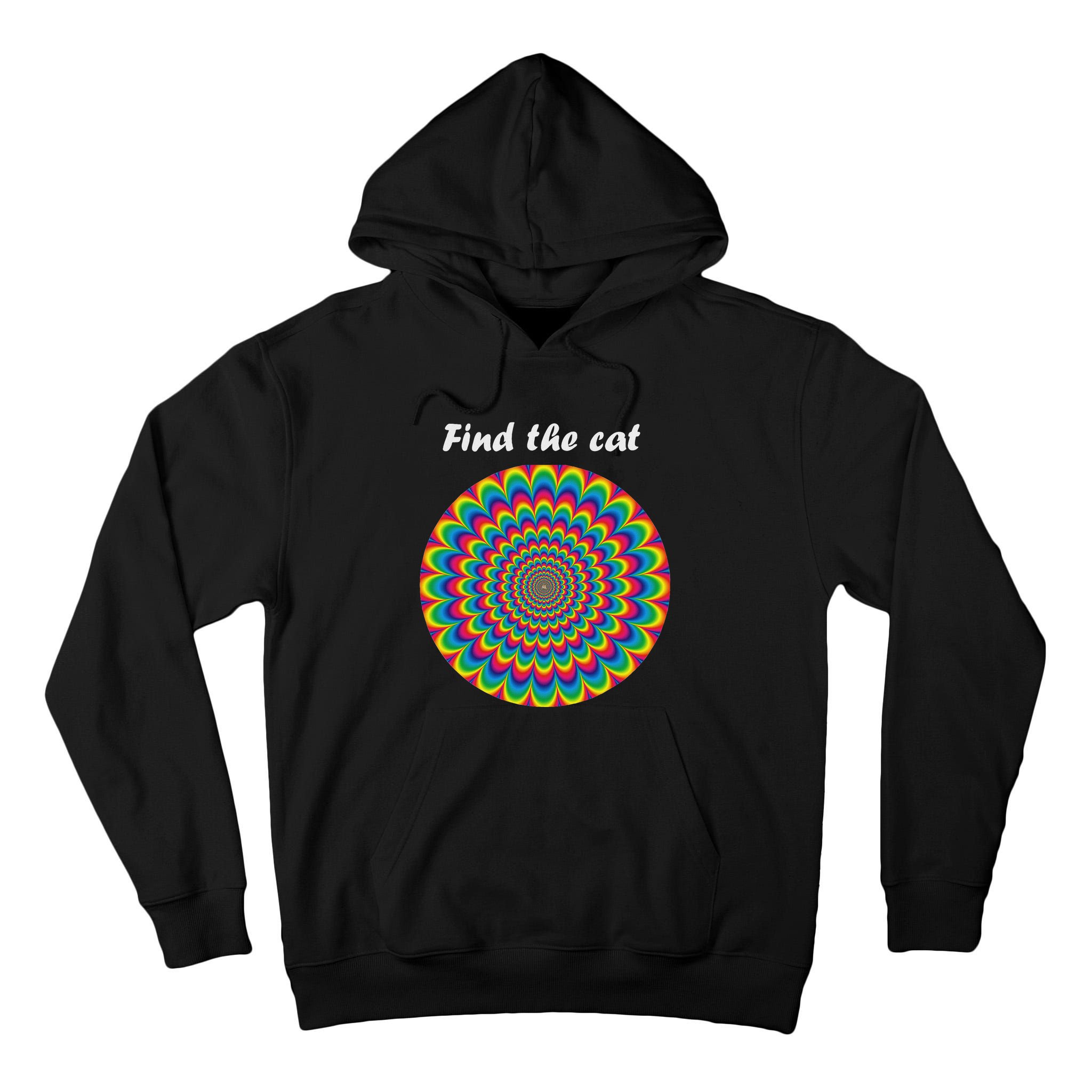 Optical Illusion Find The Cat Tall Hoodie