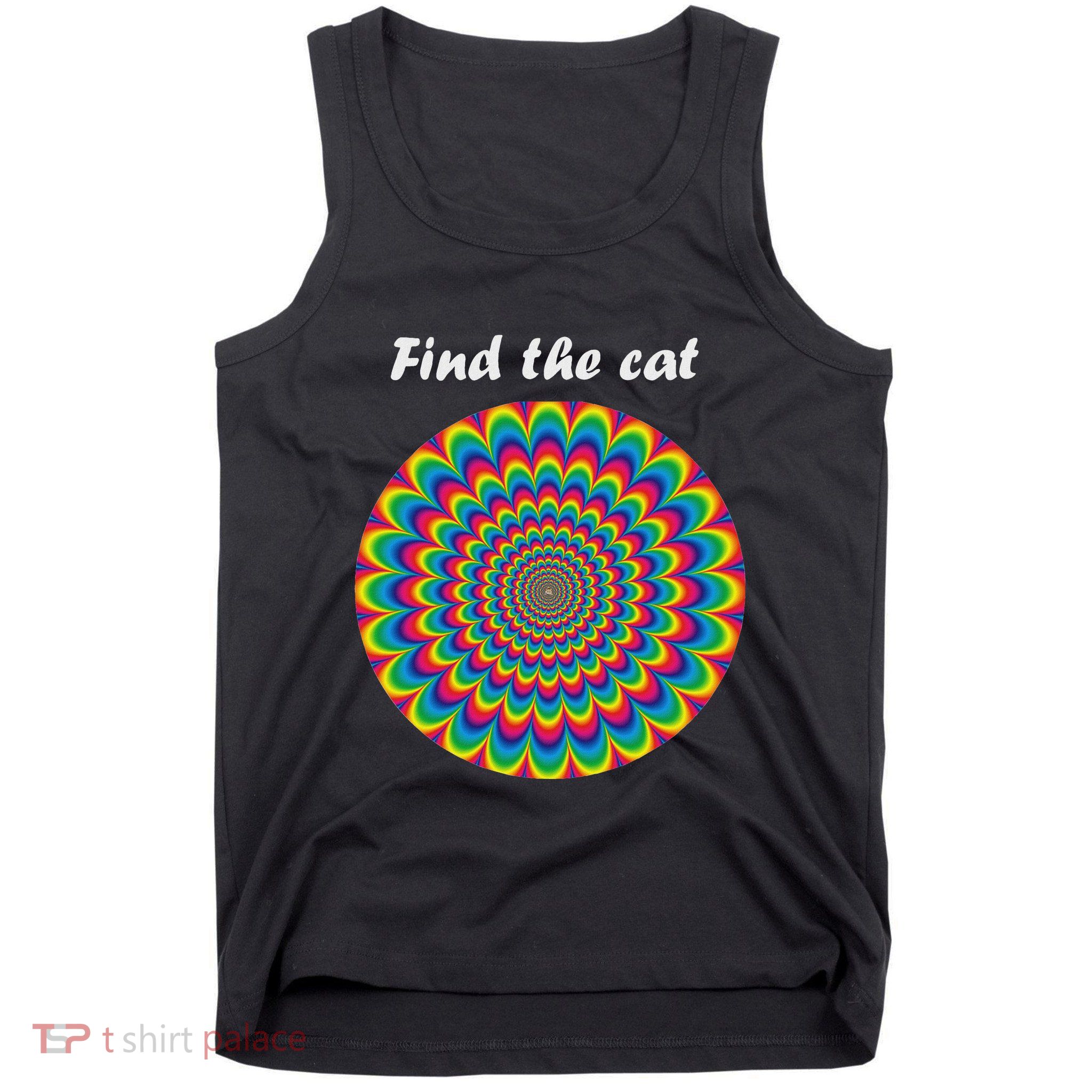 Optical Illusion Find The Cat Tank Top