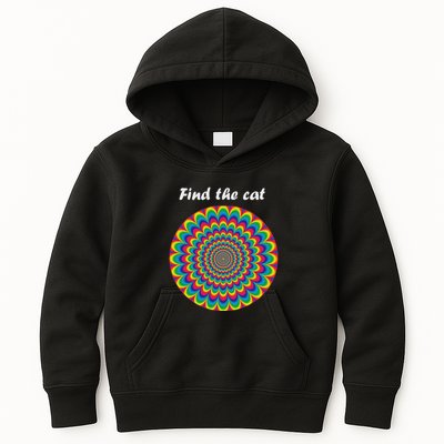 Optical Illusion Find The Cat Kids Hoodie