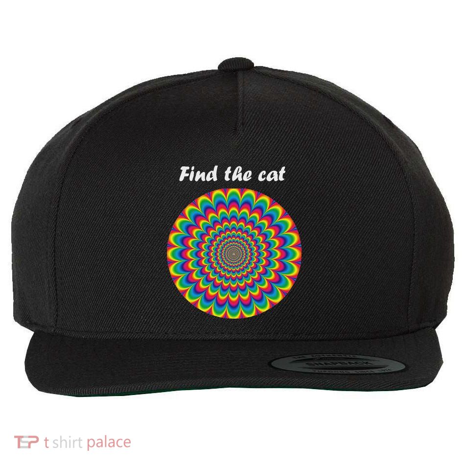 Optical Illusion Find The Cat Wool Snapback Cap