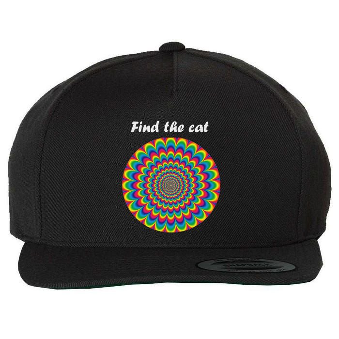 Optical Illusion Find The Cat Wool Snapback Cap