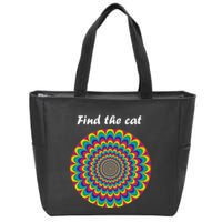 Optical Illusion Find The Cat Zip Tote Bag