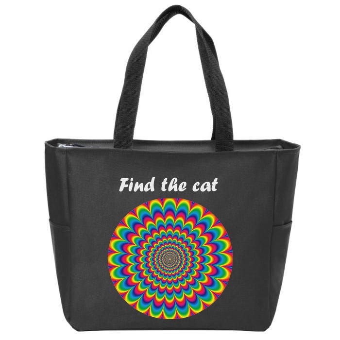 Optical Illusion Find The Cat Zip Tote Bag