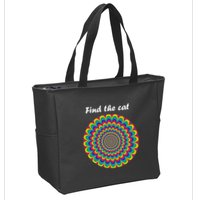 Optical Illusion Find The Cat Zip Tote Bag