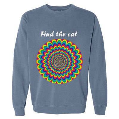 Optical Illusion Find The Cat Garment-Dyed Sweatshirt