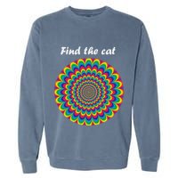 Optical Illusion Find The Cat Garment-Dyed Sweatshirt