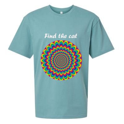 Optical Illusion Find The Cat Sueded Cloud Jersey T-Shirt