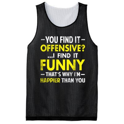 Offensive I Find It Funny Happier Humor Fun Gift Tee Mesh Reversible Basketball Jersey Tank