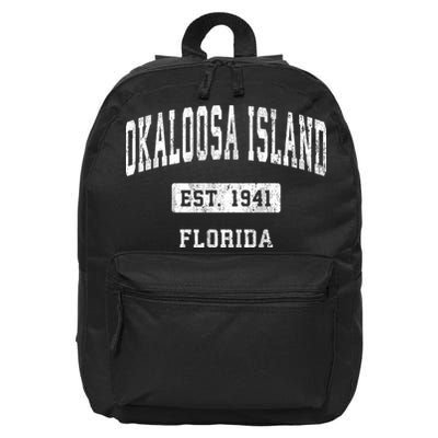 Okaloosa Island Florida Fl Vintage Sports Established 16 in Basic Backpack