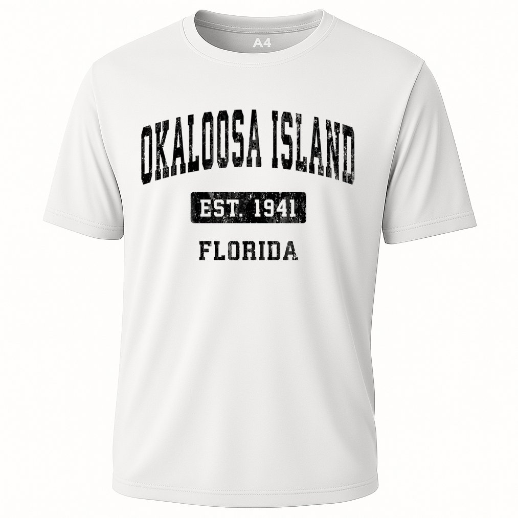 Okaloosa Island Florida Fl Vintage Sports Established Cooling Performance Crew T-Shirt