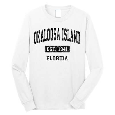 Okaloosa Island Florida Fl Vintage Sports Established Long Sleeve Shirt