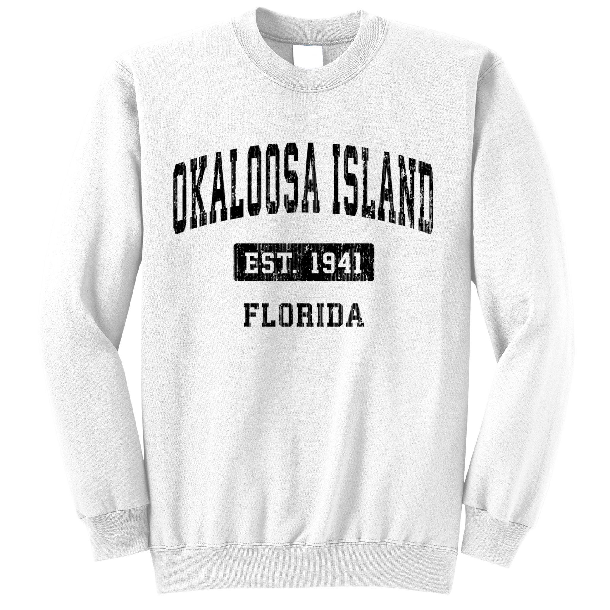 Okaloosa Island Florida Fl Vintage Sports Established Sweatshirt